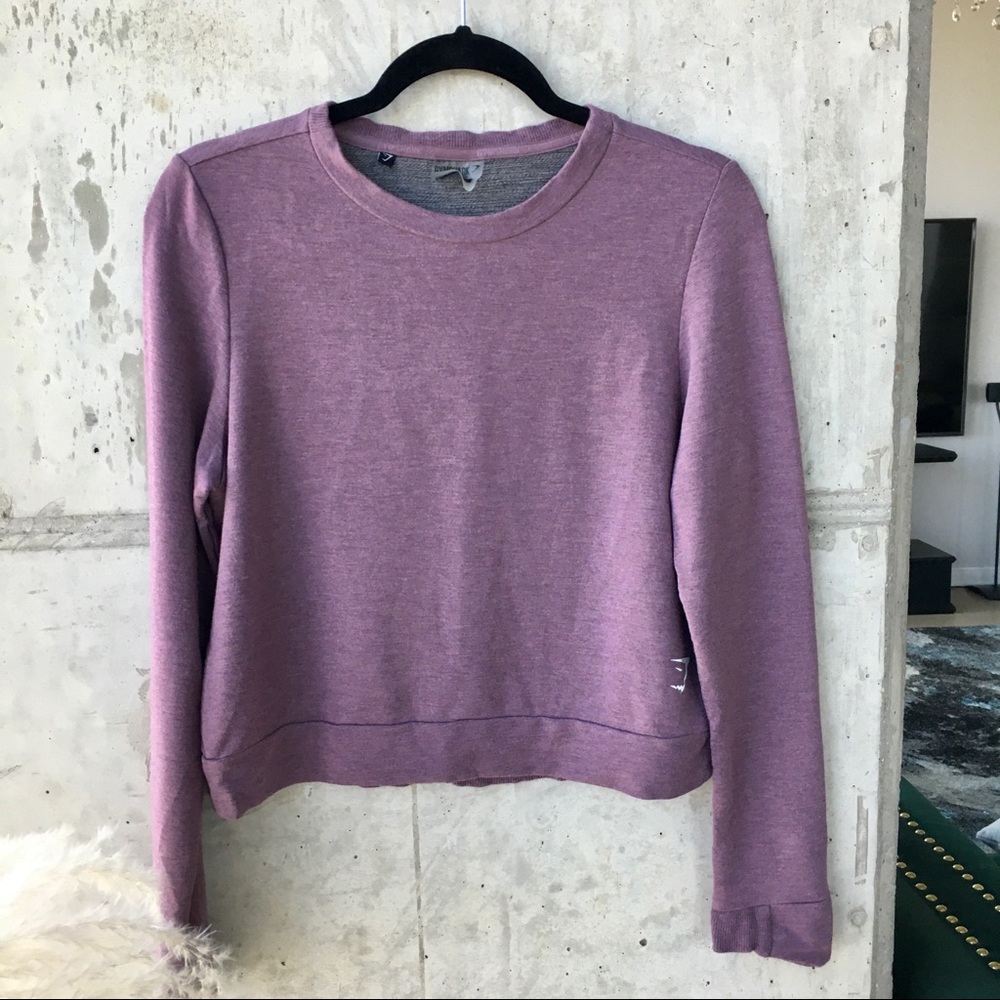 Gymshark Activewear Crop Top Long Sleeve Purple Pullover M
